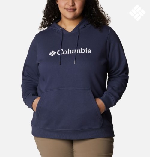 Columbia Logo Hettegensere Dame Marineblå | Plus Size 62753P